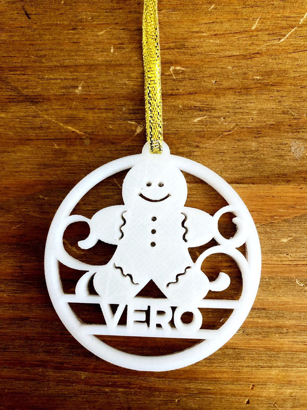 Personalised Gingerbread Man Christmas Ornament - 3D Printed Tree Decoration