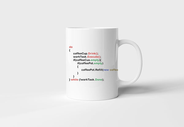 Do While Coffee Coding Mug – Funny Novelty Gift for Programmers | Multiple Designs