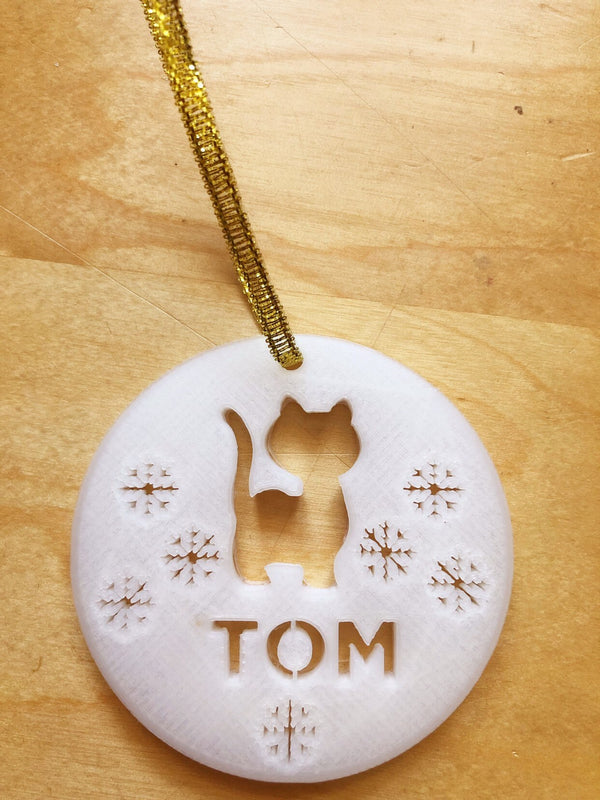 Personalised Cat Christmas Ornament - 3D Printed Pet Tree Decoration