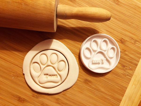 Personalised Paw Print Cookie Cutter - 3D Printed with Name Imprint