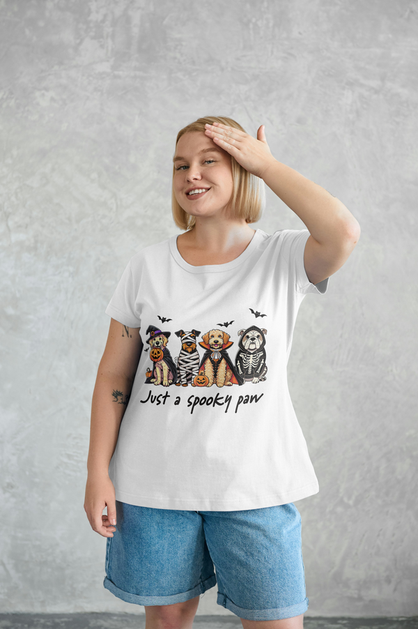 “Just a Spooky Paw” Cute Halloween Dog T-Shirt