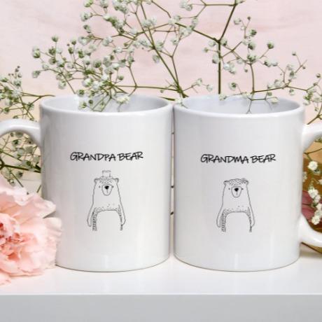 Grandpa Bear & Grandma Bear Novelty Mug - Custom Printed Ceramic Gift