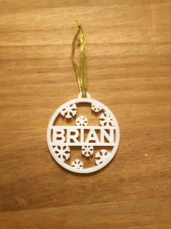 Personalised Snowflake Christmas Ornament - 3D Printed Tree Decoration