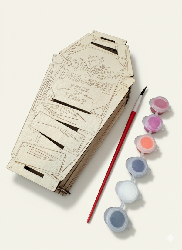 DIY Halloween Coffin Decor & Paint Kit