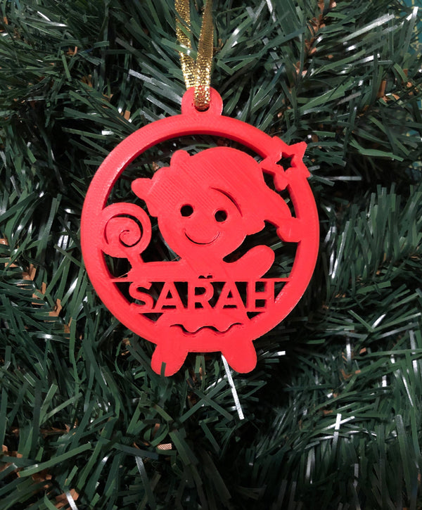 Personalised Gingerbread Girl Christmas Ornament - 3D Printed Tree Decoration