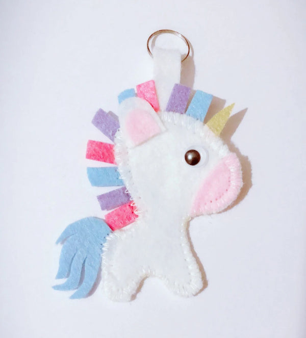 Felt Unicorn Keychain | Ornament | Bag Charm | Mobile Attachment