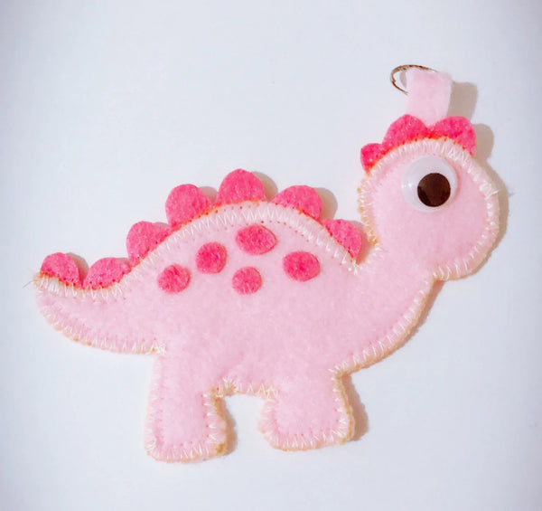 Handcrafted Felt Dinosaur Keychain - Versatile Ornament & Bag Charm