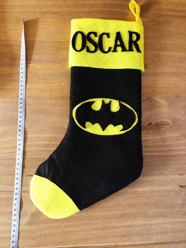 Personalised Superhero Christmas Stocking | Batman Theme