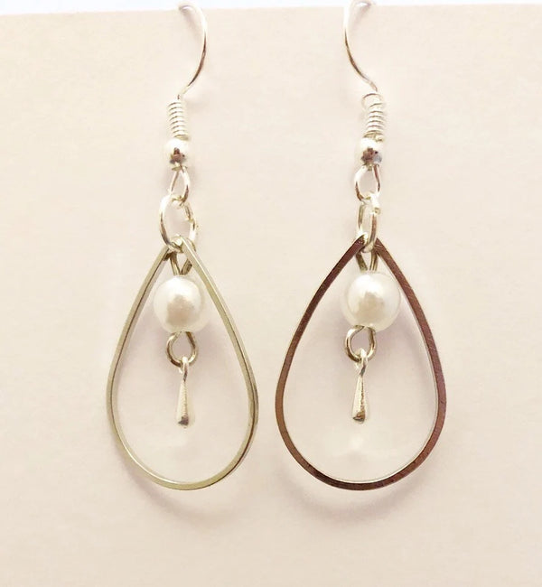 Metallic Tears and Pearls Earrings | Elegant Jewelry for Every Occasion