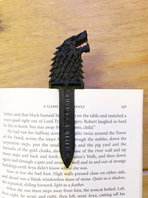 3D Printed or Wooden Game of Thrones Inspired Bookmarks - House Sigils & Quotes