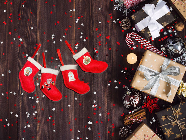 Set of 3 Cute Red Christmas Stocking Felt Ornaments