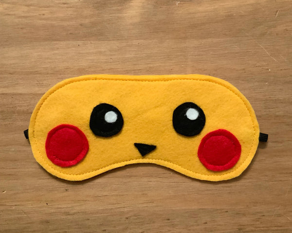 Handmade Pikachu Sleep Mask | Soft Eye Shade for Travel & Relaxation