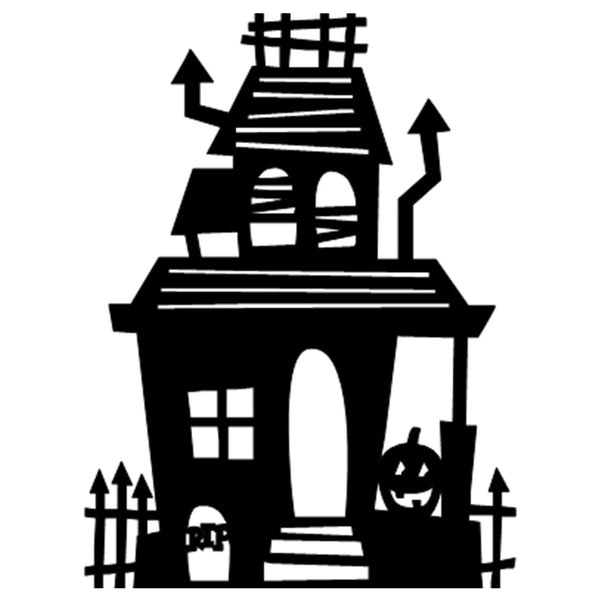 Scary House with Halloween Pumpkin Vinyl Sticker - Indoor & Outdoor Decoration Decal