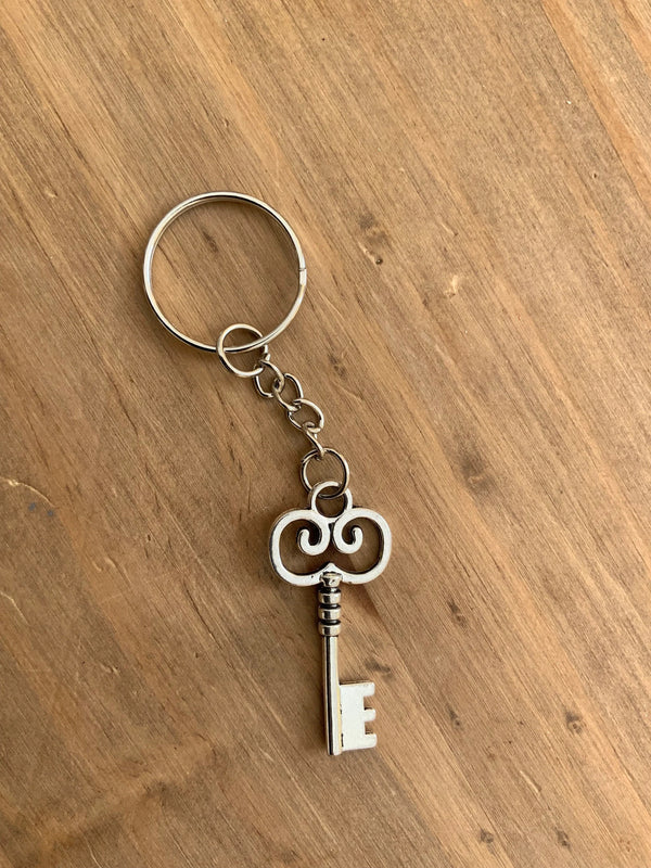 Handmade Silver Key-Shaped Keyring