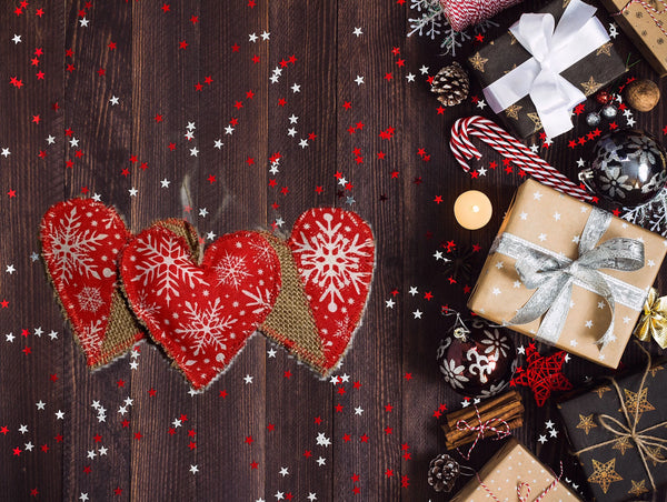 Set of 3 Handcrafted Felt Christmas Heart Ornaments - Festive Love for Your Tree