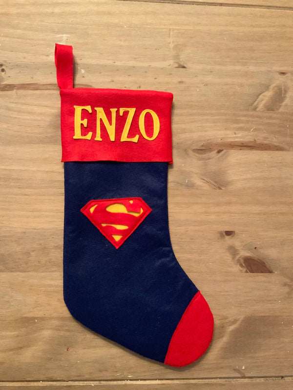 Personalised Superhero Christmas Stocking | Superman Theme