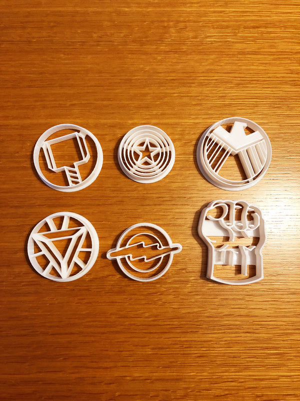3D Printed Avengers Marvel-Themed Cookie Cutter Set – 6 Designs