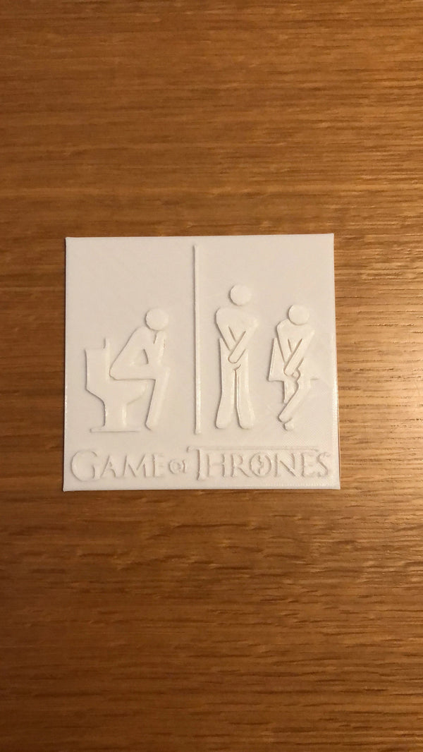 Game of Thrones Bathroom Door Sign - Geeky 3D Printed Decor