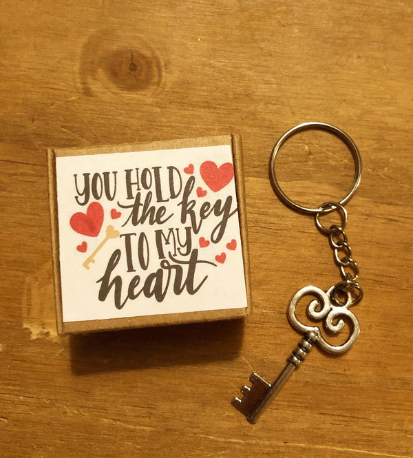 Key to My Heart Box | Key Charm Keyring Gift