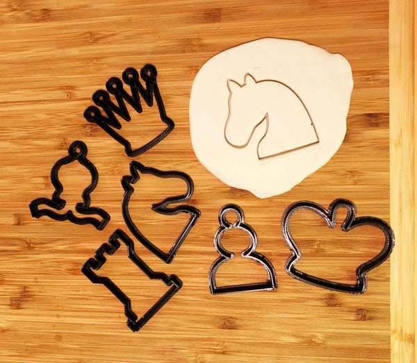 Chess Pieces Cookie Cutter & Fondant Cutter Set - 3D Printed