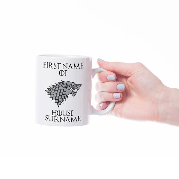 Personalised "First Name of House" Ceramic Mug - Unique & Fun Gift
