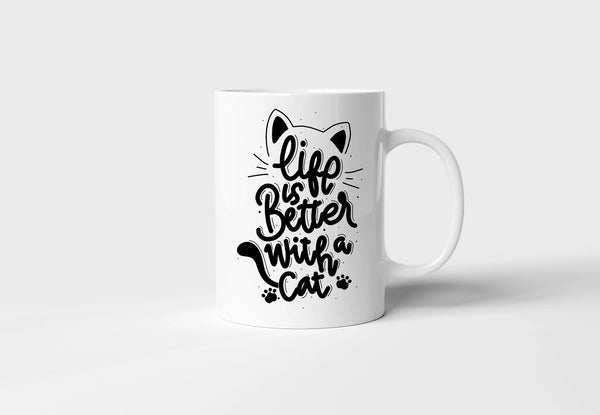 "Life is Better with a Cat" Mug - Fun Gift for Cat Lovers