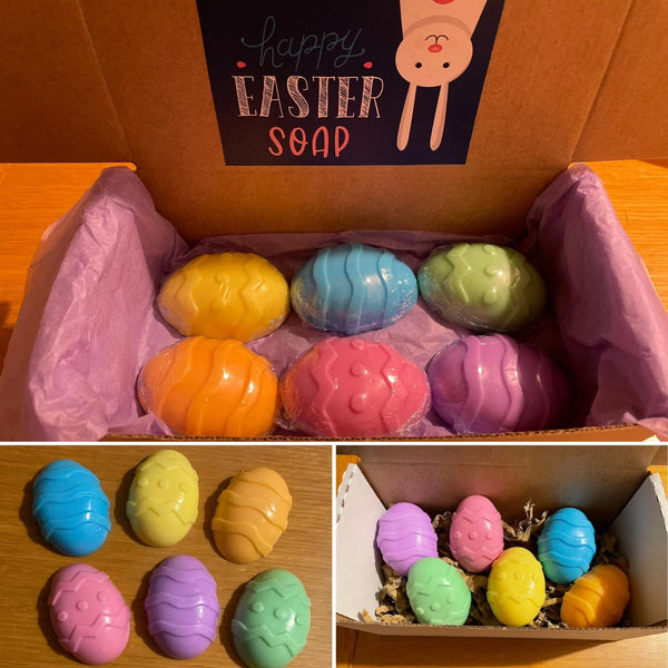 Handcrafted Easter Egg Soap Bar - Pastel Egg Hunt Gift Box