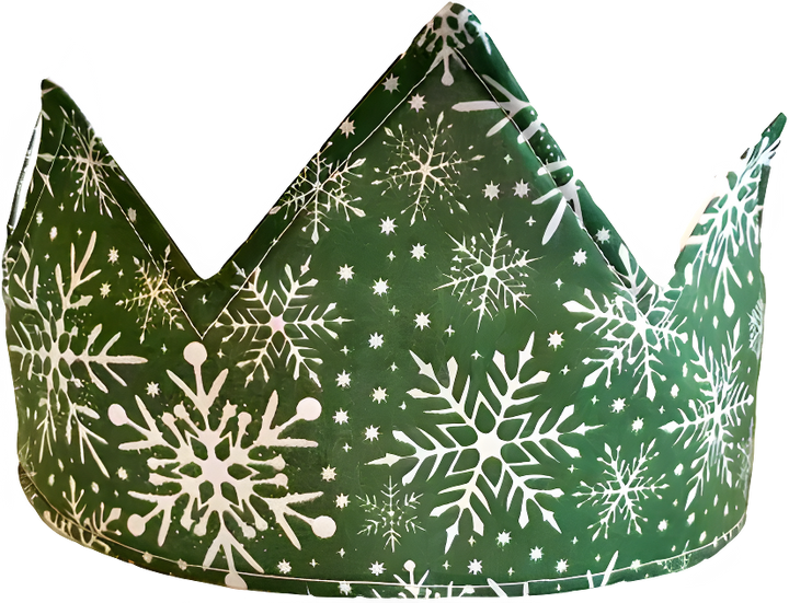 Reusable fabric Christmas crown in festive print – eco‑friendly