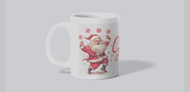 Milk for Santa Christmas mug with jolly Santa design, 11oz ceramic, festive holiday cup