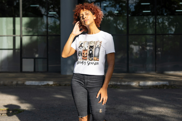 “Spooky Season” Halloween Ghost, Pumpkin & Cat T-Shirt